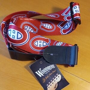 Montreal Canadiens Woodrow Guitar Strap with Red and Black Design